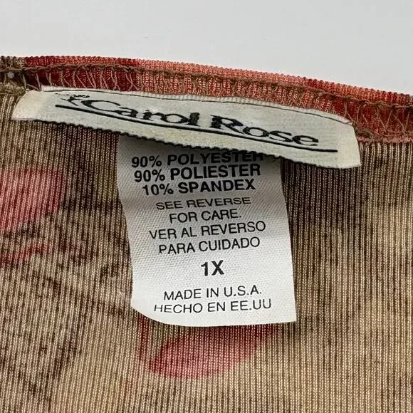 Vintage Carol Rose Floral Y2K Top Size 1X - Picture 7 of 10